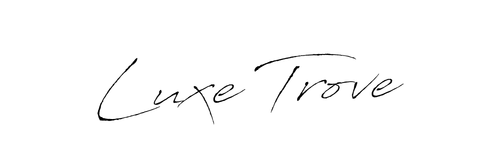 The best way (Antro_Vectra) to make a short signature is to pick only two or three words in your name. The name Luxe Trove include a total of six letters. For converting this name. Luxe Trove signature style 6 images and pictures png