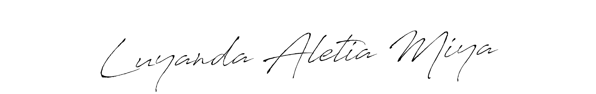 Also we have Luyanda Aletia Miya name is the best signature style. Create professional handwritten signature collection using Antro_Vectra autograph style. Luyanda Aletia Miya signature style 6 images and pictures png