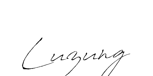 Make a beautiful signature design for name Luzung. With this signature (Antro_Vectra) style, you can create a handwritten signature for free. Luzung signature style 6 images and pictures png