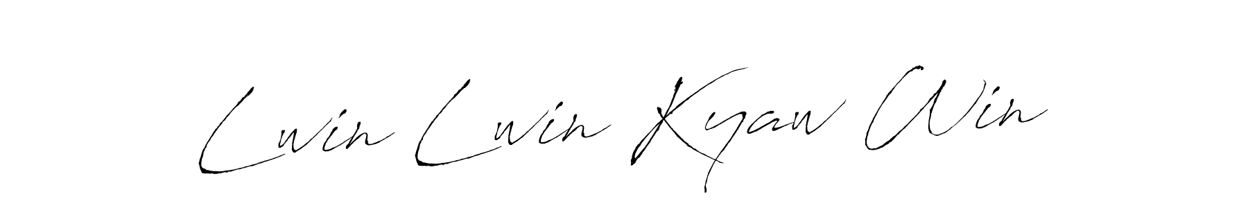 Make a beautiful signature design for name Lwin Lwin Kyaw Win. With this signature (Antro_Vectra) style, you can create a handwritten signature for free. Lwin Lwin Kyaw Win signature style 6 images and pictures png