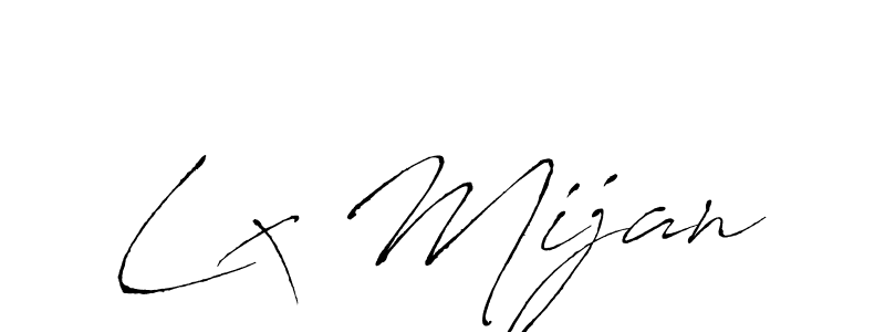 Make a beautiful signature design for name Lx Mijan. With this signature (Antro_Vectra) style, you can create a handwritten signature for free. Lx Mijan signature style 6 images and pictures png