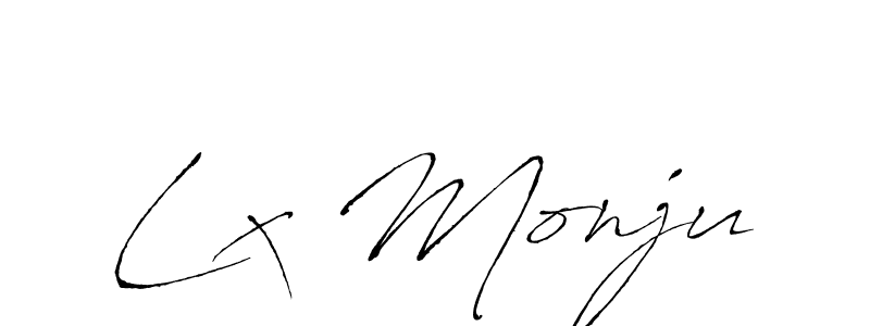 if you are searching for the best signature style for your name Lx Monju. so please give up your signature search. here we have designed multiple signature styles  using Antro_Vectra. Lx Monju signature style 6 images and pictures png