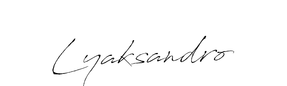 if you are searching for the best signature style for your name Lyaksandro. so please give up your signature search. here we have designed multiple signature styles  using Antro_Vectra. Lyaksandro signature style 6 images and pictures png