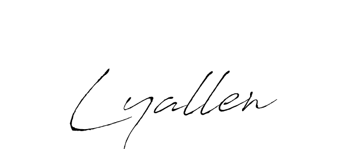 Lyallen stylish signature style. Best Handwritten Sign (Antro_Vectra) for my name. Handwritten Signature Collection Ideas for my name Lyallen. Lyallen signature style 6 images and pictures png