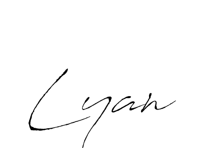 Lyan stylish signature style. Best Handwritten Sign (Antro_Vectra) for my name. Handwritten Signature Collection Ideas for my name Lyan. Lyan signature style 6 images and pictures png