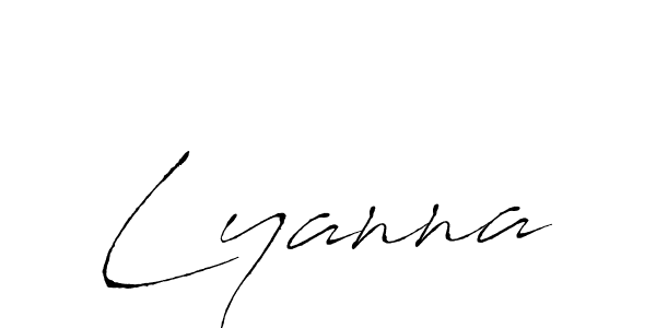 Make a beautiful signature design for name Lyanna. With this signature (Antro_Vectra) style, you can create a handwritten signature for free. Lyanna signature style 6 images and pictures png