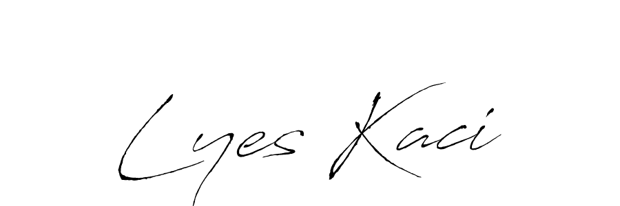 Make a beautiful signature design for name Lyes Kaci. With this signature (Antro_Vectra) style, you can create a handwritten signature for free. Lyes Kaci signature style 6 images and pictures png