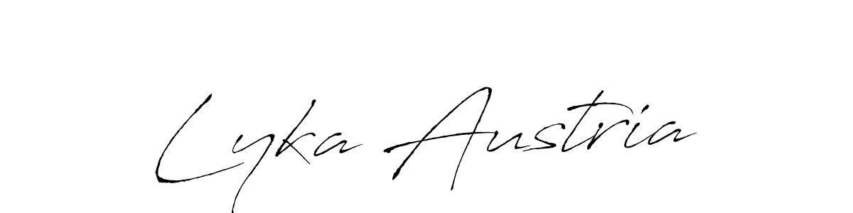 The best way (Antro_Vectra) to make a short signature is to pick only two or three words in your name. The name Lyka Austria include a total of six letters. For converting this name. Lyka Austria signature style 6 images and pictures png