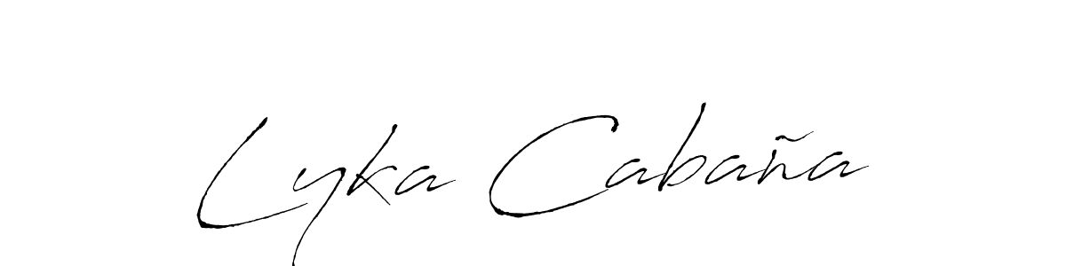 if you are searching for the best signature style for your name Lyka Cabaña. so please give up your signature search. here we have designed multiple signature styles  using Antro_Vectra. Lyka Cabaña signature style 6 images and pictures png