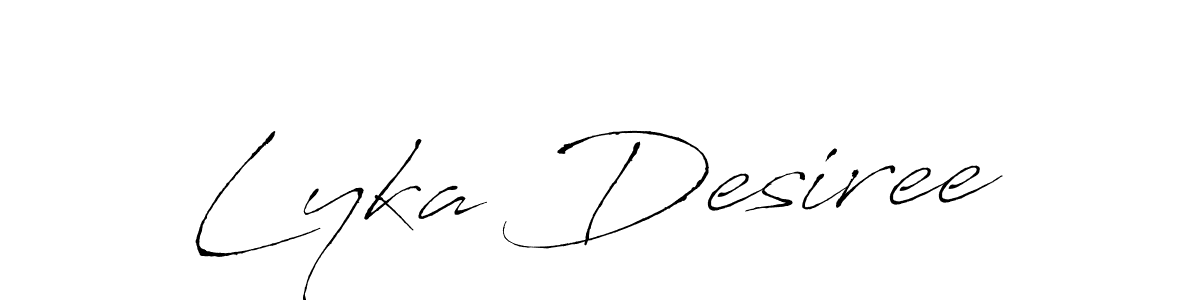 How to make Lyka Desiree name signature. Use Antro_Vectra style for creating short signs online. This is the latest handwritten sign. Lyka Desiree signature style 6 images and pictures png