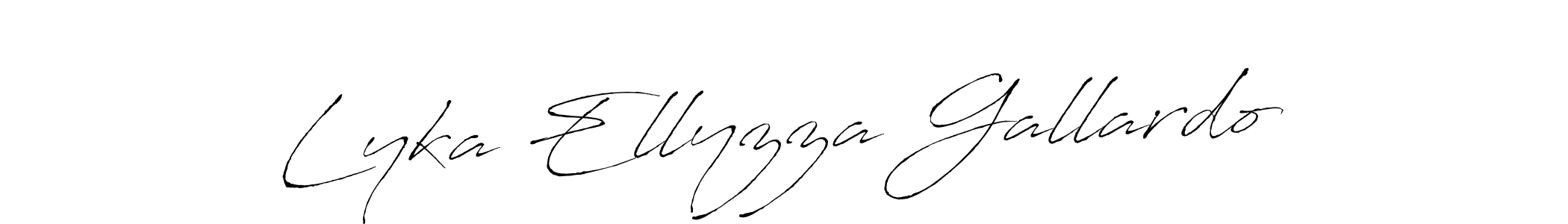 Make a short Lyka Ellyzza Gallardo signature style. Manage your documents anywhere anytime using Antro_Vectra. Create and add eSignatures, submit forms, share and send files easily. Lyka Ellyzza Gallardo signature style 6 images and pictures png