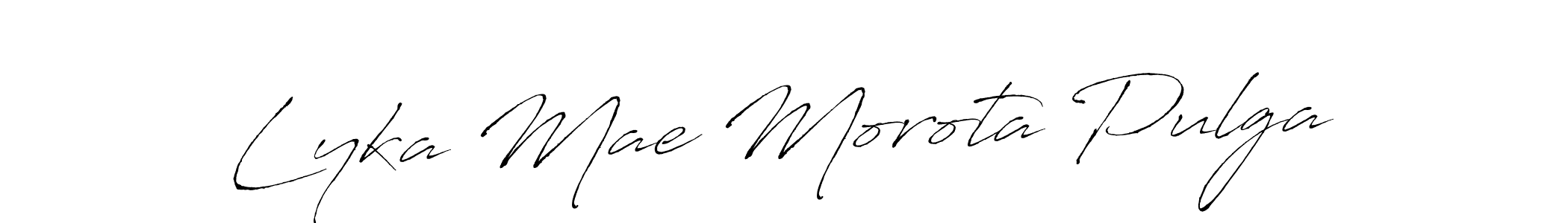 Antro_Vectra is a professional signature style that is perfect for those who want to add a touch of class to their signature. It is also a great choice for those who want to make their signature more unique. Get Lyka Mae Morota Pulga name to fancy signature for free. Lyka Mae Morota Pulga signature style 6 images and pictures png