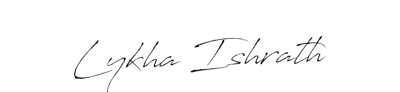 Create a beautiful signature design for name Lykha Ishrath. With this signature (Antro_Vectra) fonts, you can make a handwritten signature for free. Lykha Ishrath signature style 6 images and pictures png