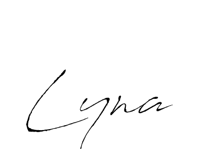 Use a signature maker to create a handwritten signature online. With this signature software, you can design (Antro_Vectra) your own signature for name Lyna. Lyna signature style 6 images and pictures png