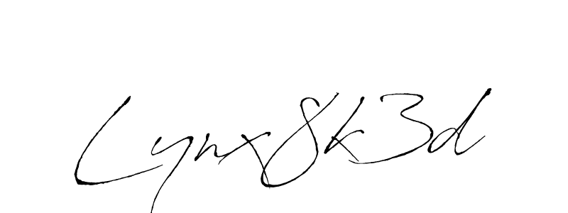 Antro_Vectra is a professional signature style that is perfect for those who want to add a touch of class to their signature. It is also a great choice for those who want to make their signature more unique. Get Lynx8k3d name to fancy signature for free. Lynx8k3d signature style 6 images and pictures png