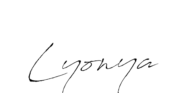 Make a beautiful signature design for name Lyonya. With this signature (Antro_Vectra) style, you can create a handwritten signature for free. Lyonya signature style 6 images and pictures png