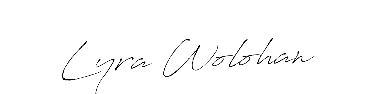 How to make Lyra Wolohan name signature. Use Antro_Vectra style for creating short signs online. This is the latest handwritten sign. Lyra Wolohan signature style 6 images and pictures png