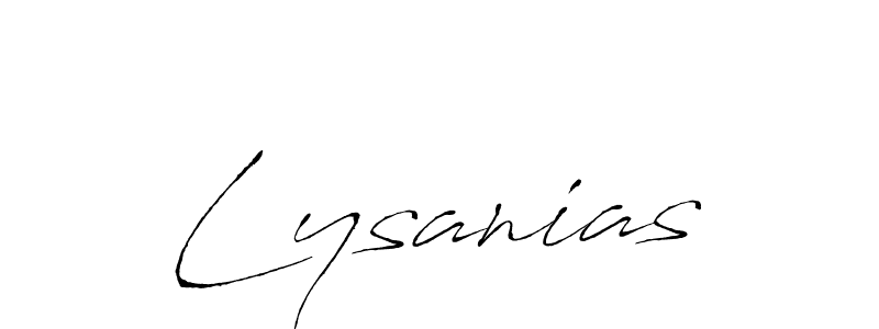 Make a beautiful signature design for name Lysanias. With this signature (Antro_Vectra) style, you can create a handwritten signature for free. Lysanias signature style 6 images and pictures png