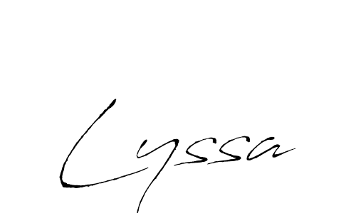 Use a signature maker to create a handwritten signature online. With this signature software, you can design (Antro_Vectra) your own signature for name Lyssa. Lyssa signature style 6 images and pictures png