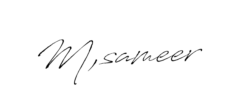 M,sameer stylish signature style. Best Handwritten Sign (Antro_Vectra) for my name. Handwritten Signature Collection Ideas for my name M,sameer. M,sameer signature style 6 images and pictures png