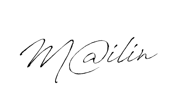 Make a beautiful signature design for name M@ilin. With this signature (Antro_Vectra) style, you can create a handwritten signature for free. M@ilin signature style 6 images and pictures png