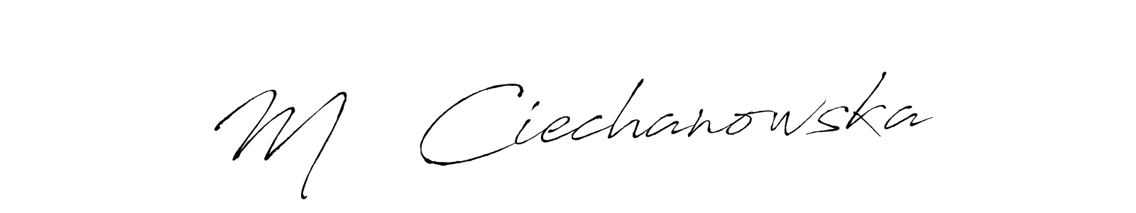 Antro_Vectra is a professional signature style that is perfect for those who want to add a touch of class to their signature. It is also a great choice for those who want to make their signature more unique. Get M   Ciechanowska name to fancy signature for free. M   Ciechanowska signature style 6 images and pictures png