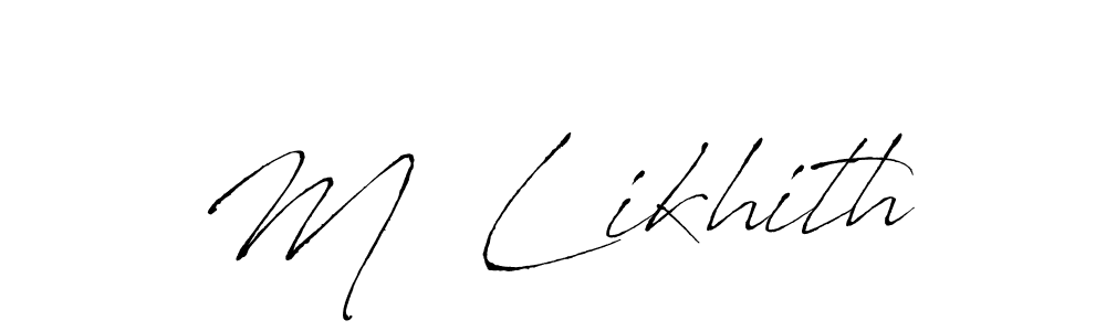 Antro_Vectra is a professional signature style that is perfect for those who want to add a touch of class to their signature. It is also a great choice for those who want to make their signature more unique. Get M  Likhith name to fancy signature for free. M  Likhith signature style 6 images and pictures png
