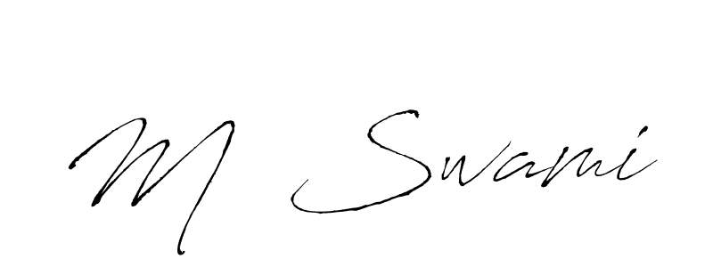 Use a signature maker to create a handwritten signature online. With this signature software, you can design (Antro_Vectra) your own signature for name M  Swami. M  Swami signature style 6 images and pictures png