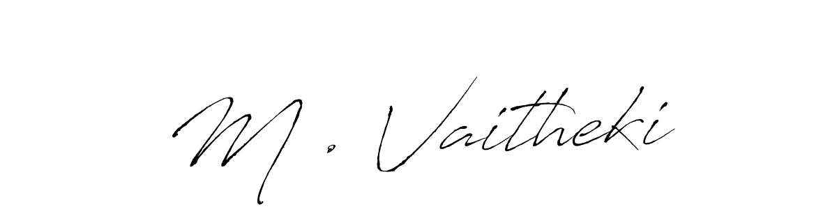 Similarly Antro_Vectra is the best handwritten signature design. Signature creator online .You can use it as an online autograph creator for name M . Vaitheki. M . Vaitheki signature style 6 images and pictures png