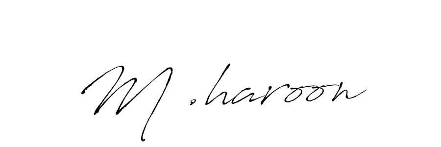 if you are searching for the best signature style for your name M .haroon. so please give up your signature search. here we have designed multiple signature styles  using Antro_Vectra. M .haroon signature style 6 images and pictures png