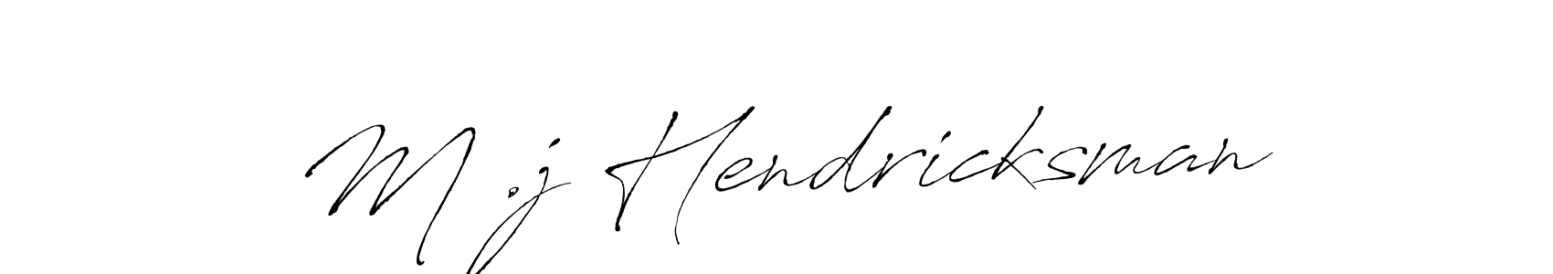 How to make M .j Hendricksman name signature. Use Antro_Vectra style for creating short signs online. This is the latest handwritten sign. M .j Hendricksman signature style 6 images and pictures png