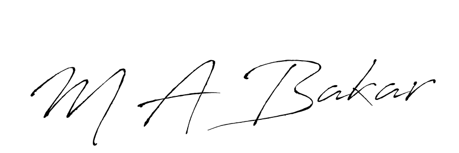 Make a beautiful signature design for name M A Bakar. With this signature (Antro_Vectra) style, you can create a handwritten signature for free. M A Bakar signature style 6 images and pictures png