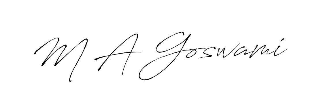 It looks lik you need a new signature style for name M A Goswami. Design unique handwritten (Antro_Vectra) signature with our free signature maker in just a few clicks. M A Goswami signature style 6 images and pictures png