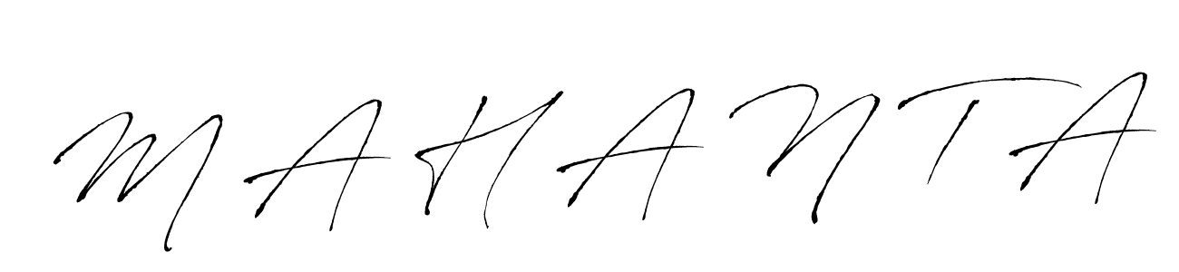 How to make M A H A N T A signature? Antro_Vectra is a professional autograph style. Create handwritten signature for M A H A N T A name. M A H A N T A signature style 6 images and pictures png