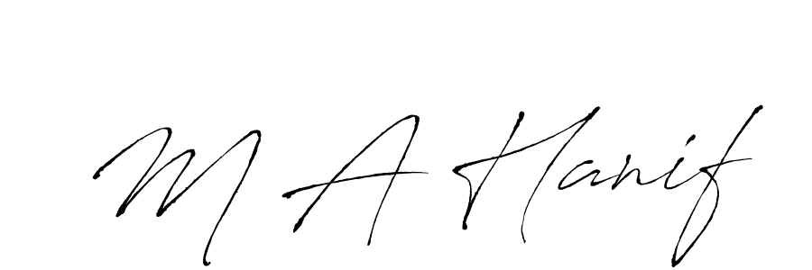 How to make M A Hanif name signature. Use Antro_Vectra style for creating short signs online. This is the latest handwritten sign. M A Hanif signature style 6 images and pictures png