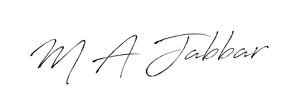 Create a beautiful signature design for name M A Jabbar. With this signature (Antro_Vectra) fonts, you can make a handwritten signature for free. M A Jabbar signature style 6 images and pictures png