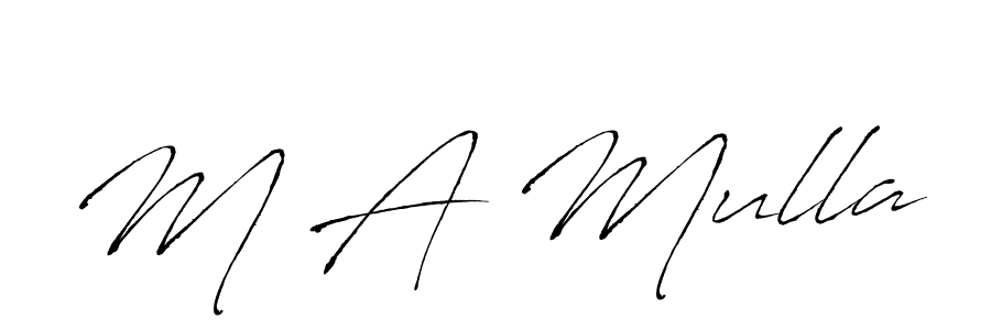 Also we have M A Mulla name is the best signature style. Create professional handwritten signature collection using Antro_Vectra autograph style. M A Mulla signature style 6 images and pictures png