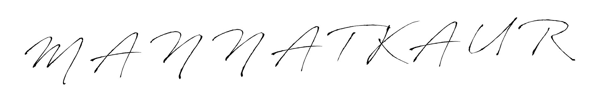 Make a beautiful signature design for name M A N N A T K A U R. With this signature (Antro_Vectra) style, you can create a handwritten signature for free. M A N N A T K A U R signature style 6 images and pictures png