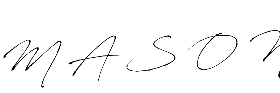 The best way (Antro_Vectra) to make a short signature is to pick only two or three words in your name. The name M A S O N include a total of six letters. For converting this name. M A S O N signature style 6 images and pictures png