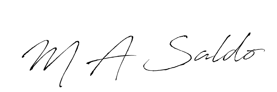 if you are searching for the best signature style for your name M A Saldo. so please give up your signature search. here we have designed multiple signature styles  using Antro_Vectra. M A Saldo signature style 6 images and pictures png