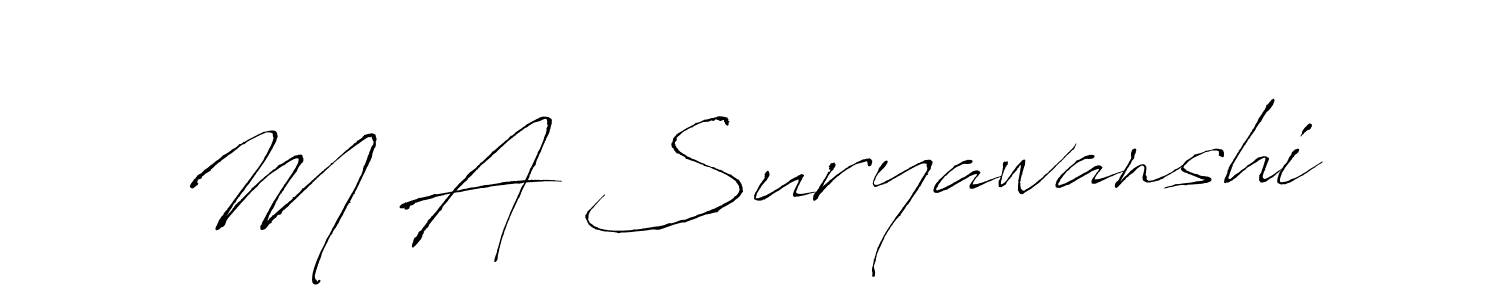 M A Suryawanshi stylish signature style. Best Handwritten Sign (Antro_Vectra) for my name. Handwritten Signature Collection Ideas for my name M A Suryawanshi. M A Suryawanshi signature style 6 images and pictures png