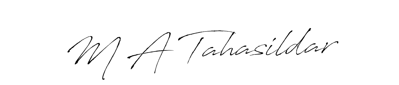 M A Tahasildar stylish signature style. Best Handwritten Sign (Antro_Vectra) for my name. Handwritten Signature Collection Ideas for my name M A Tahasildar. M A Tahasildar signature style 6 images and pictures png