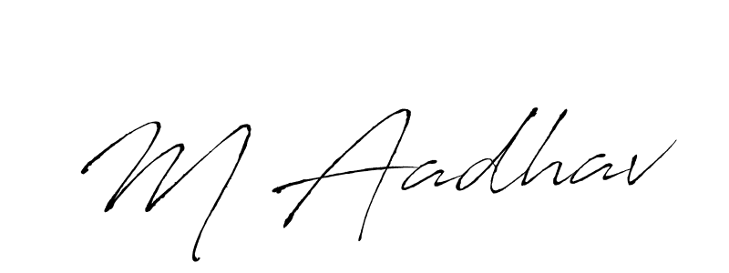 M Aadhav stylish signature style. Best Handwritten Sign (Antro_Vectra) for my name. Handwritten Signature Collection Ideas for my name M Aadhav. M Aadhav signature style 6 images and pictures png