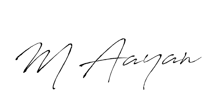 Design your own signature with our free online signature maker. With this signature software, you can create a handwritten (Antro_Vectra) signature for name M Aayan. M Aayan signature style 6 images and pictures png