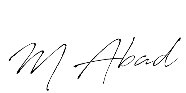 The best way (Antro_Vectra) to make a short signature is to pick only two or three words in your name. The name M Abad include a total of six letters. For converting this name. M Abad signature style 6 images and pictures png