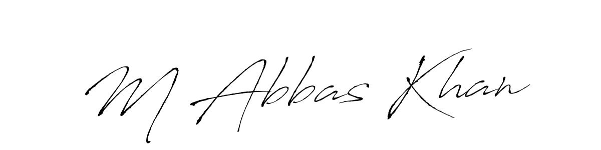 Design your own signature with our free online signature maker. With this signature software, you can create a handwritten (Antro_Vectra) signature for name M Abbas Khan. M Abbas Khan signature style 6 images and pictures png