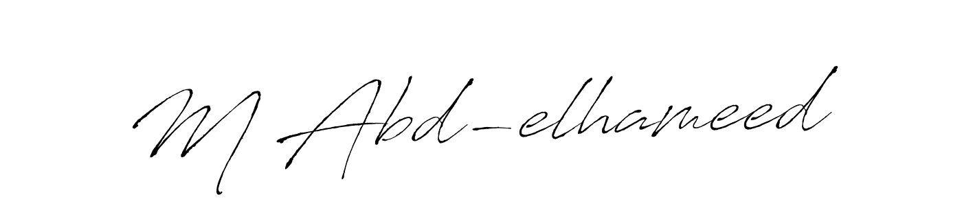 Design your own signature with our free online signature maker. With this signature software, you can create a handwritten (Antro_Vectra) signature for name M Abd-elhameed. M Abd-elhameed signature style 6 images and pictures png