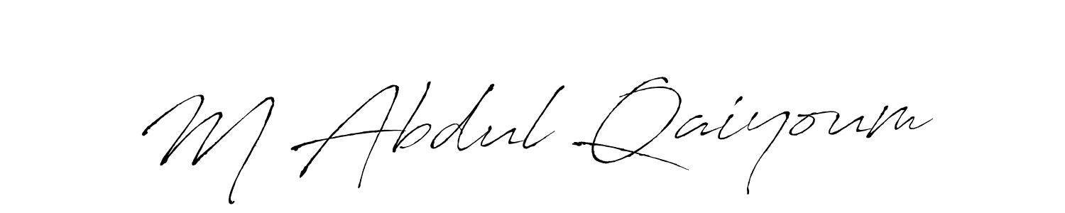 Create a beautiful signature design for name M Abdul Qaiyoum. With this signature (Antro_Vectra) fonts, you can make a handwritten signature for free. M Abdul Qaiyoum signature style 6 images and pictures png