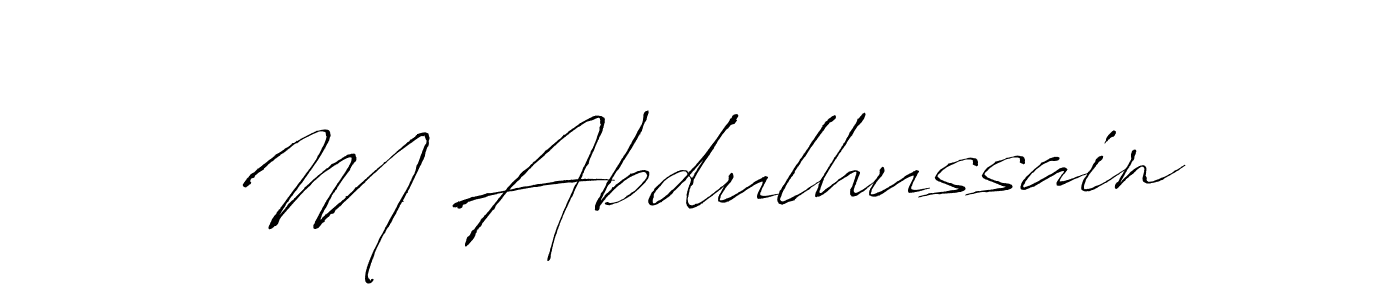Use a signature maker to create a handwritten signature online. With this signature software, you can design (Antro_Vectra) your own signature for name M Abdulhussain. M Abdulhussain signature style 6 images and pictures png