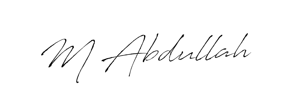 Design your own signature with our free online signature maker. With this signature software, you can create a handwritten (Antro_Vectra) signature for name M Abdullah. M Abdullah signature style 6 images and pictures png